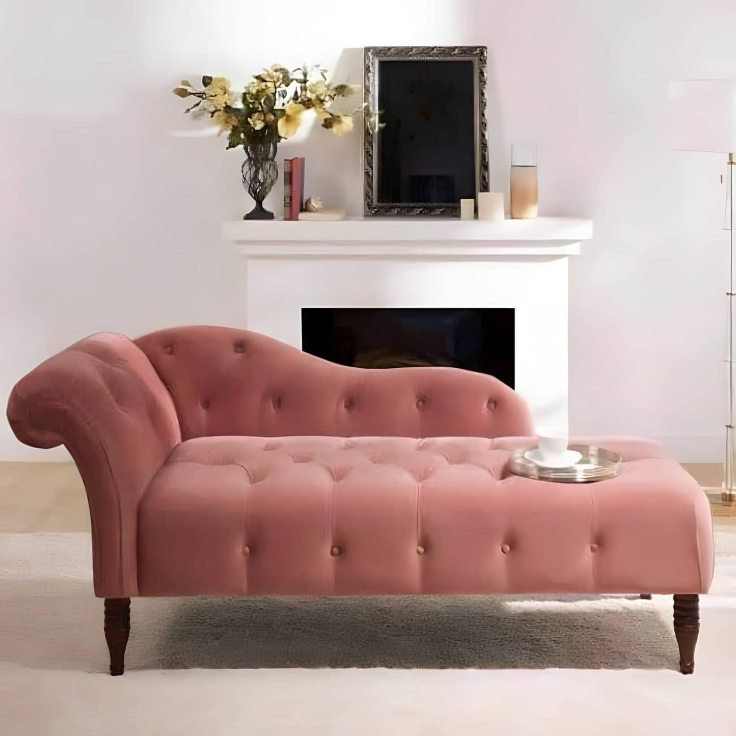 Chaise longue sofa, beech wood - BUF118