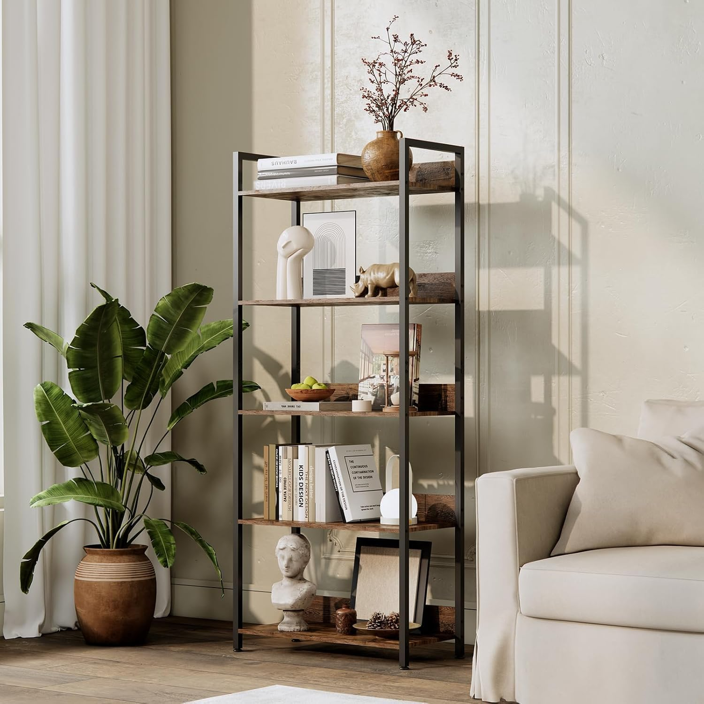 Brown Shelves - H1029