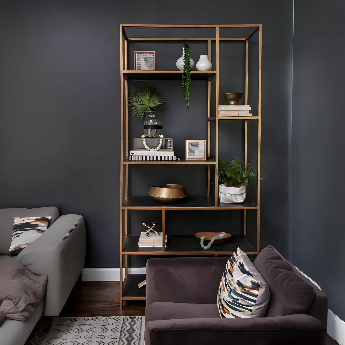 Metal and wood shelving unit - RON26