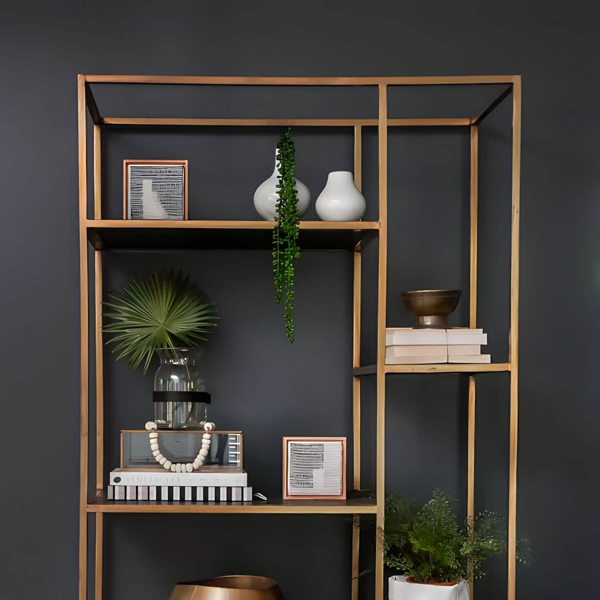 Metal and wood shelving unit - RON26