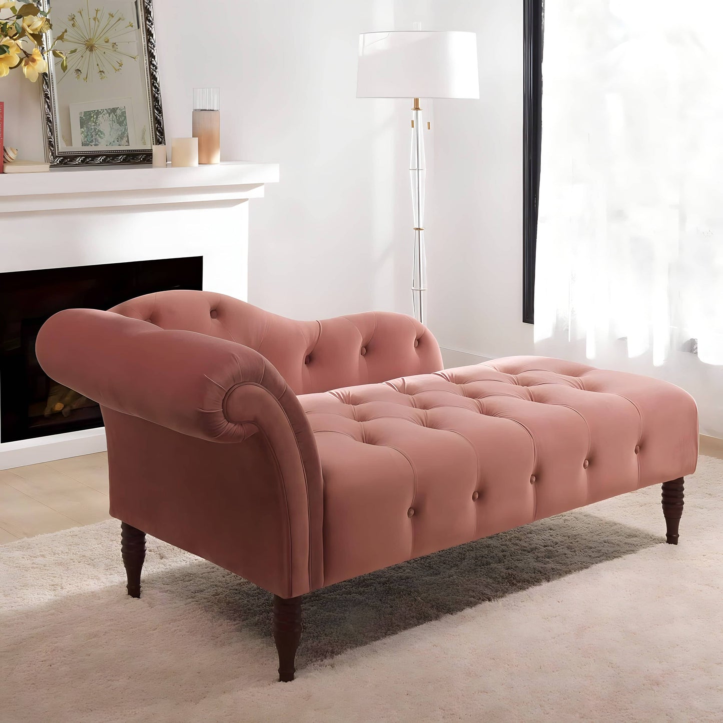 Chaise longue sofa, beech wood - BUF118