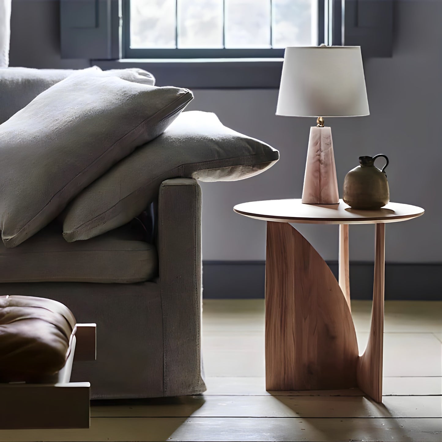 Side table with a distinctive geometric design