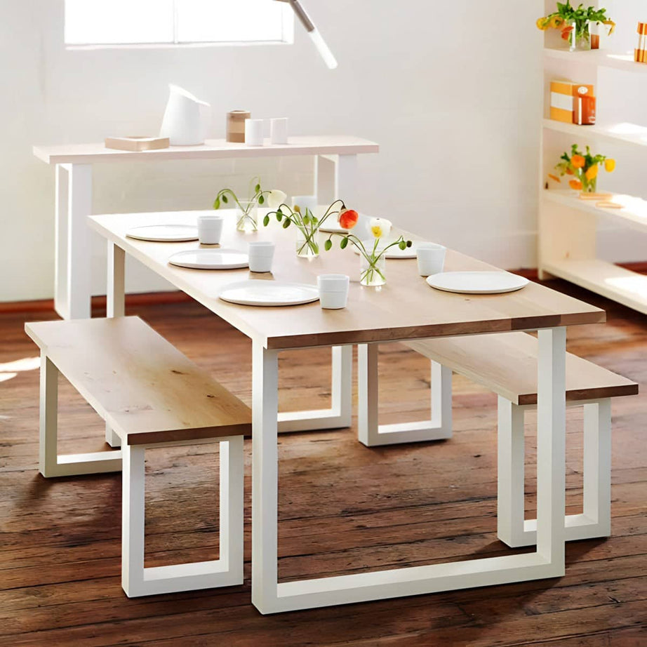 Natural wood dining set - ROW7