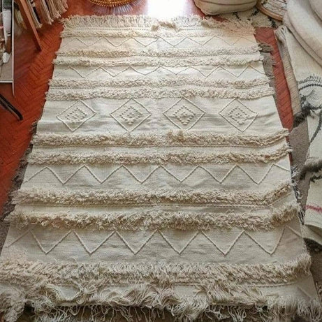 سجادة صوف لون بيج 100*200 سم - LUS92 - Homix