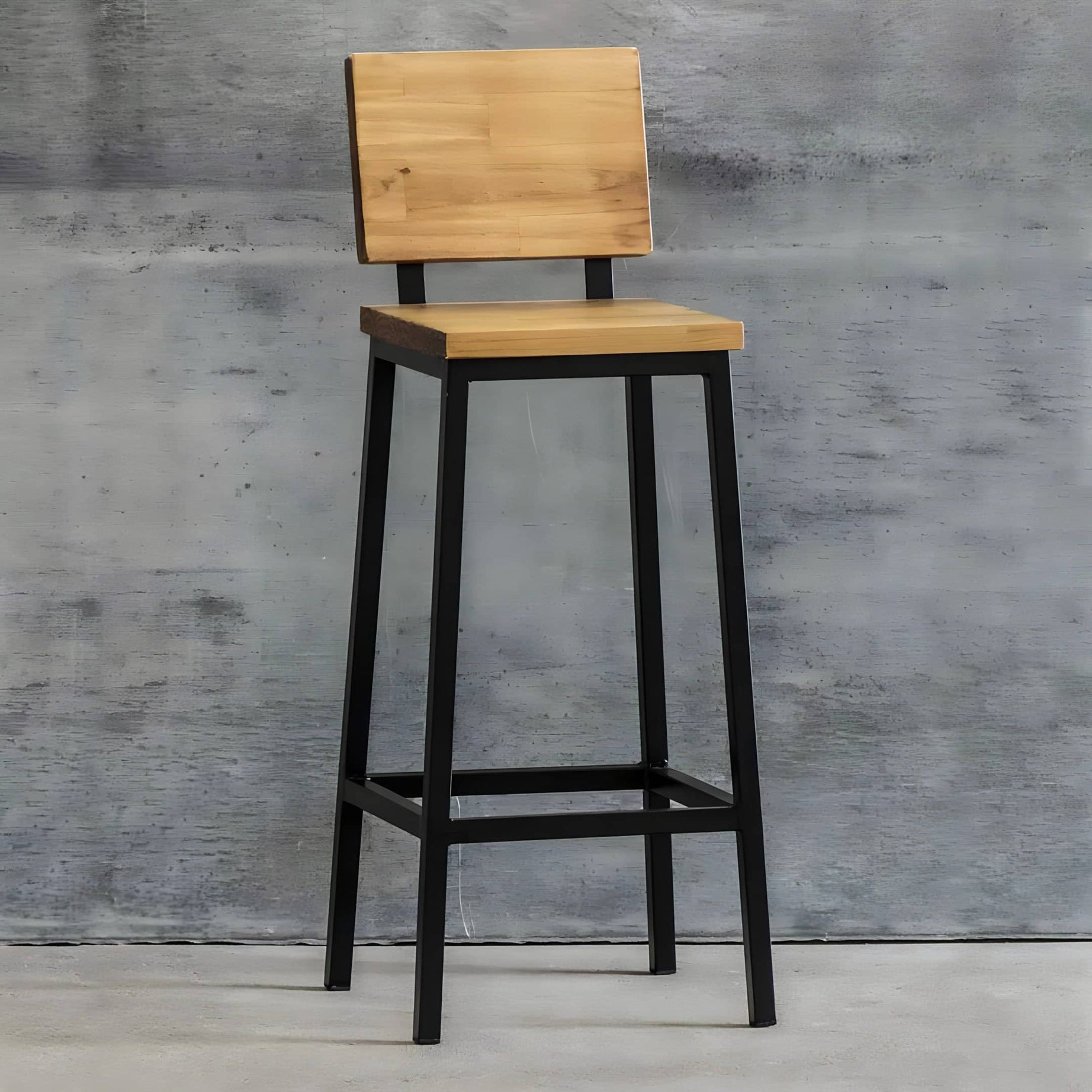 Natural Wood Bar Stool - ROW1