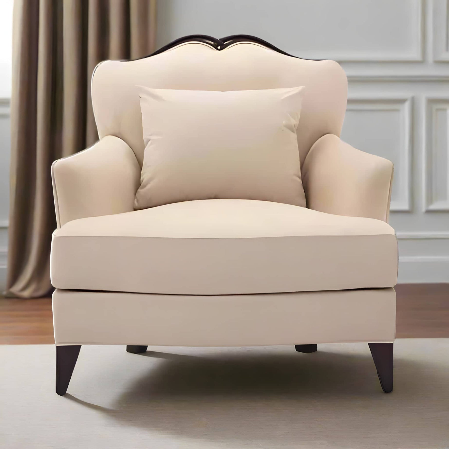 Beech wood chair beige color - BUF112