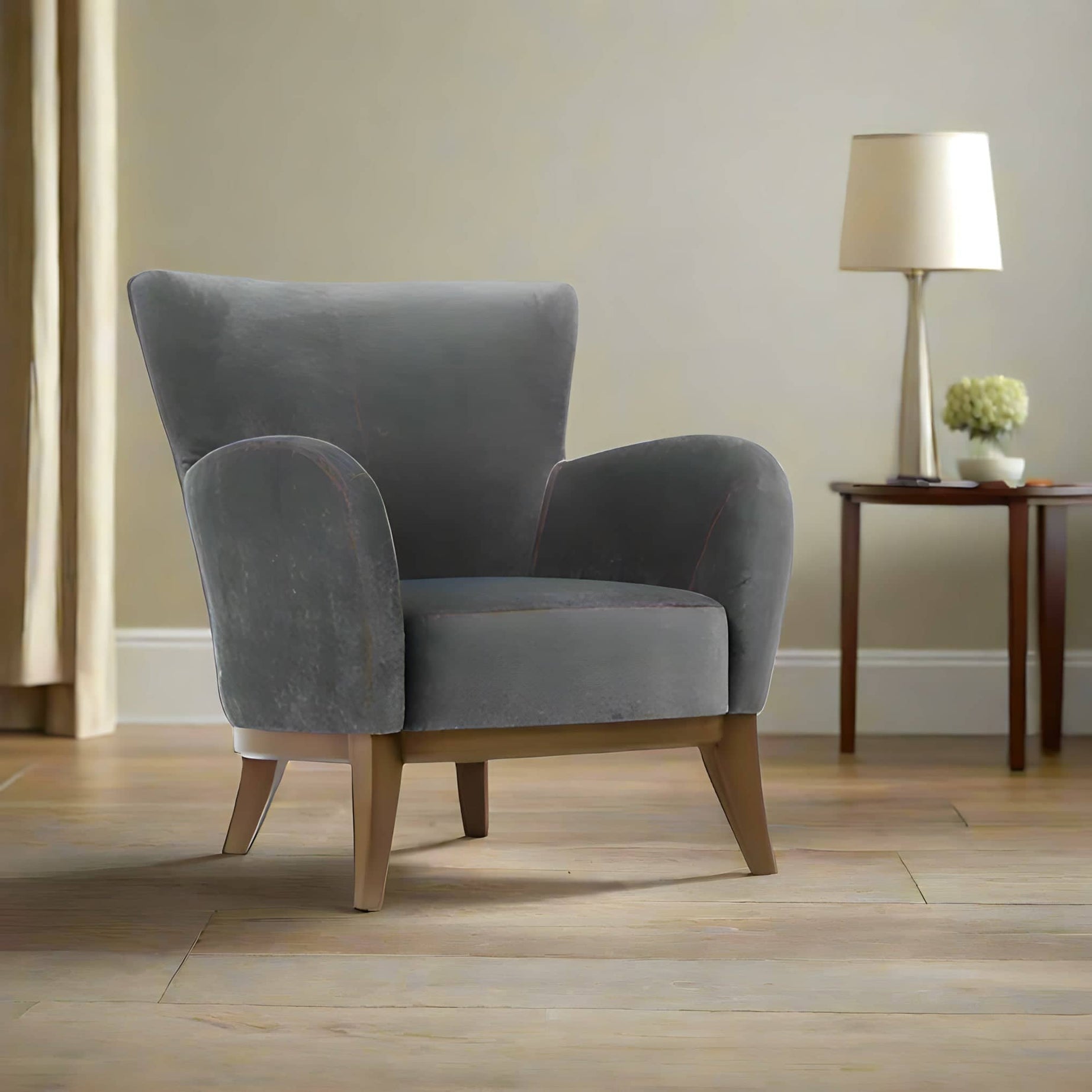 Grey Beech Wood Chair - BUF114