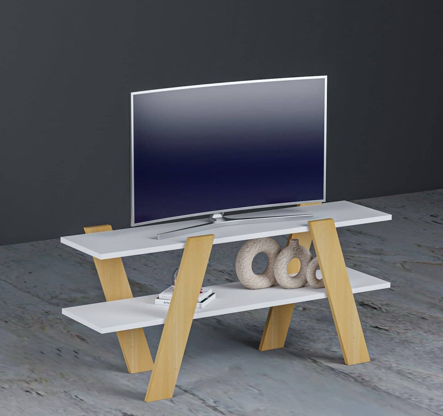طاولة تليفزيون خشبي مودرن - HOR14-homznia