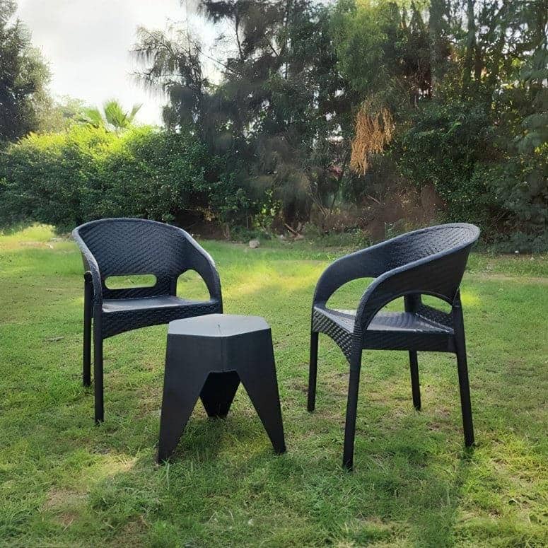 Bamboo Plastic Set 2 Chairs and Table FIR15 homznia