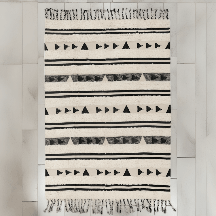 سجادة صوف بيج*اسود 200*300 سم - LUS224 - Homix