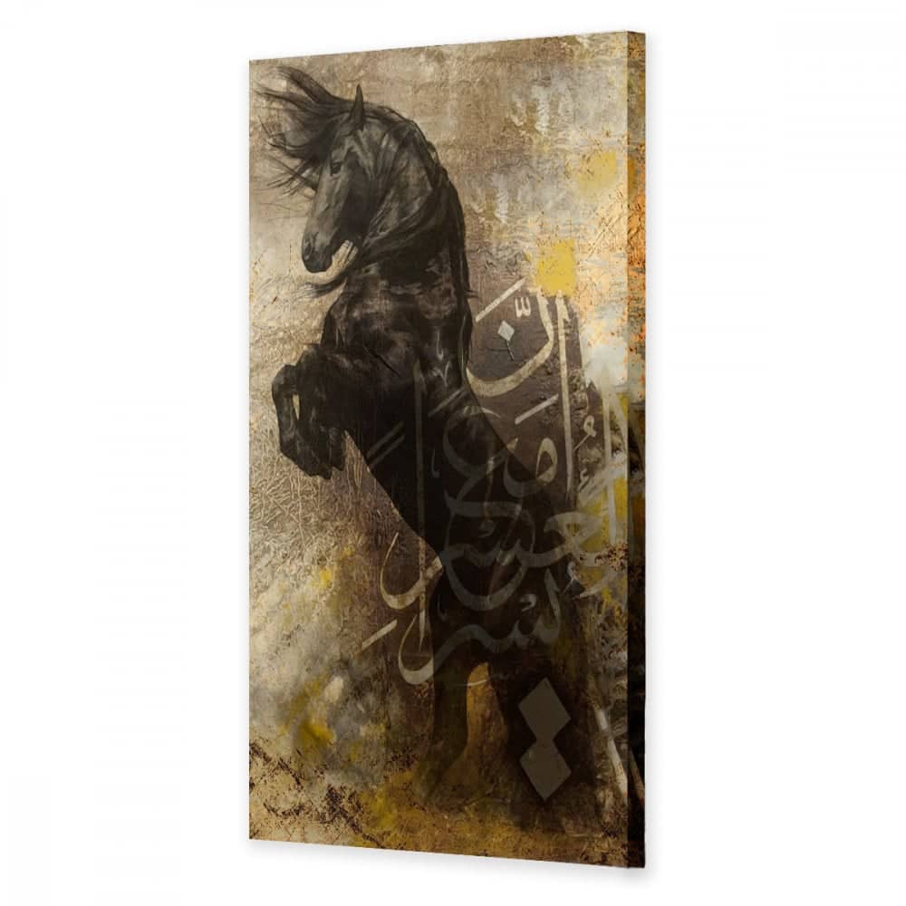 لوحة ديكور قماشية بتصميم حصان - MARKA-homznia