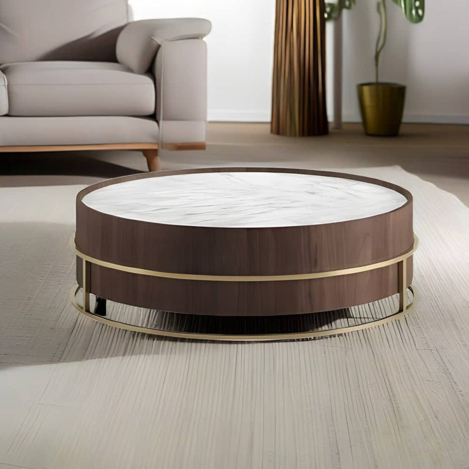 Brown and Gold Coffee Table - GAN2