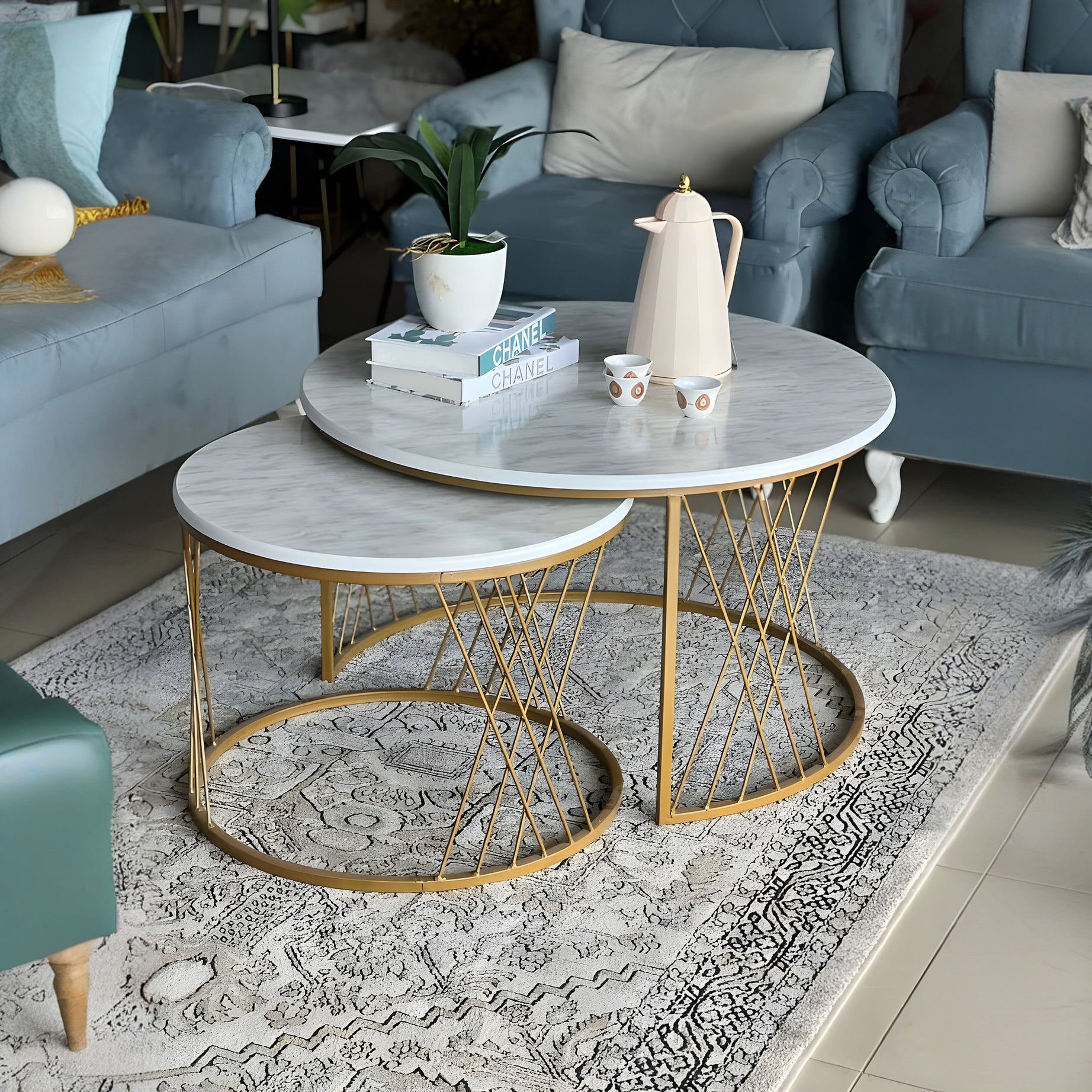 طاولة قهوة متداخلة أنيقة - SKY-homznia