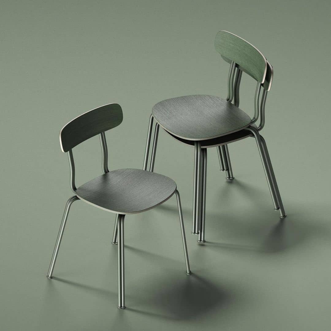 كرسي معدني بتصميم عصري - NOODLE-homznia