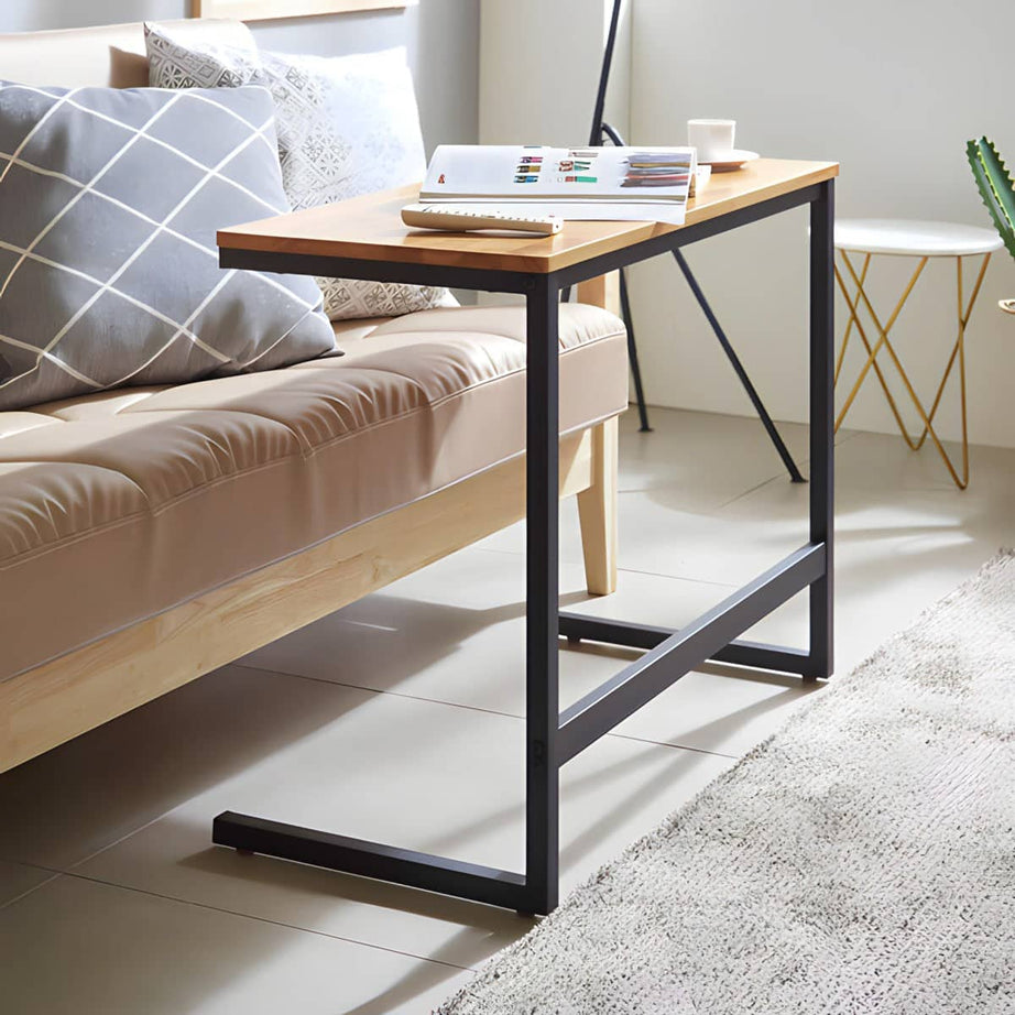 Metal and natural wood side table - ROW17