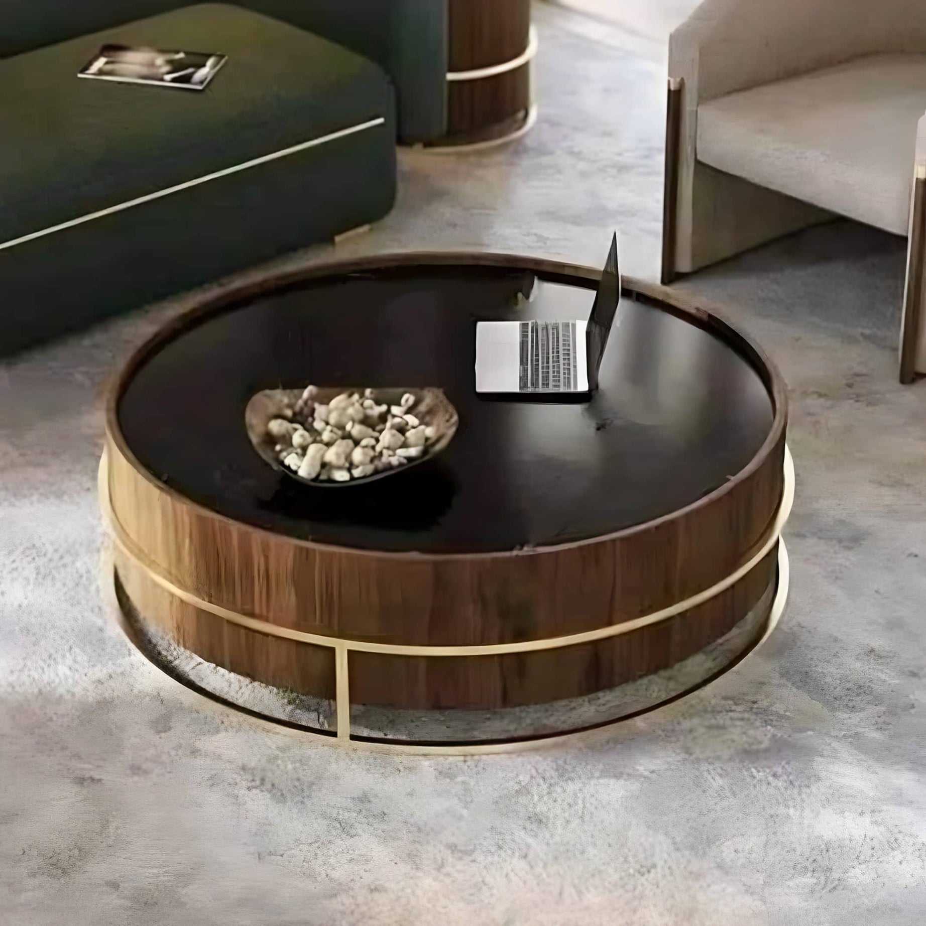 Brown and Gold Coffee Table - GAN5