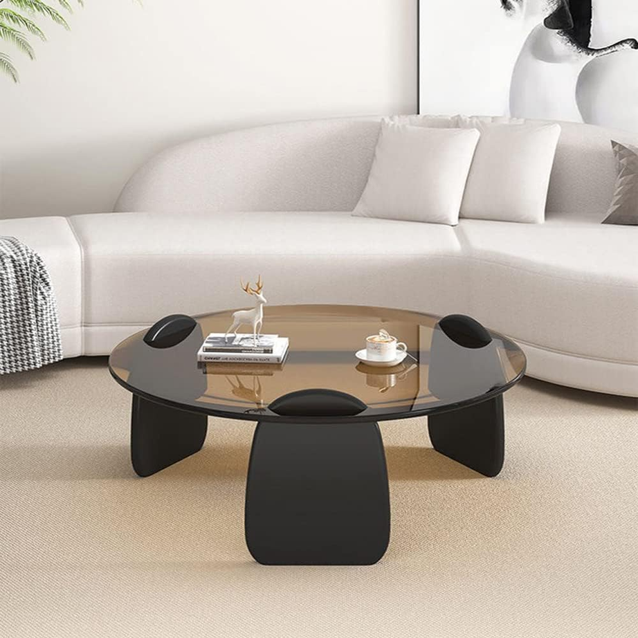 Wood and glass coffee table - H0454