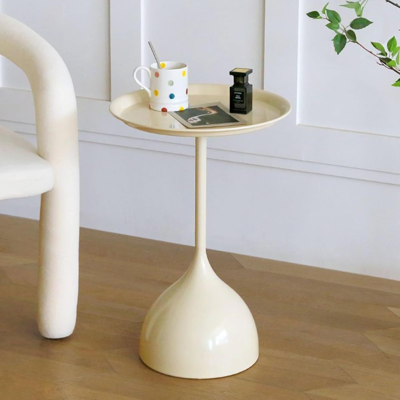 Round Side Table White - H0480