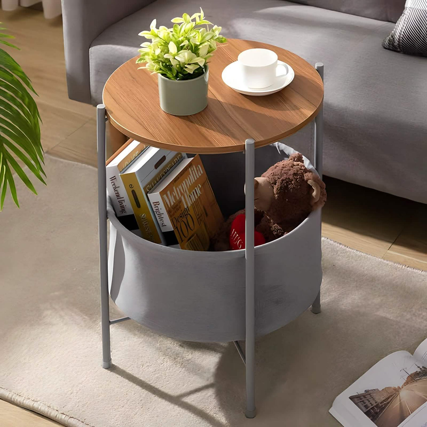 Black*Wooden Side Table - H0964