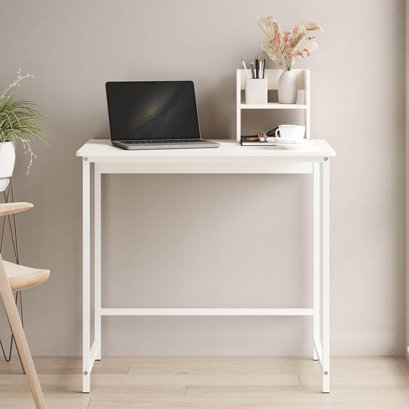 White metal desk - H0988