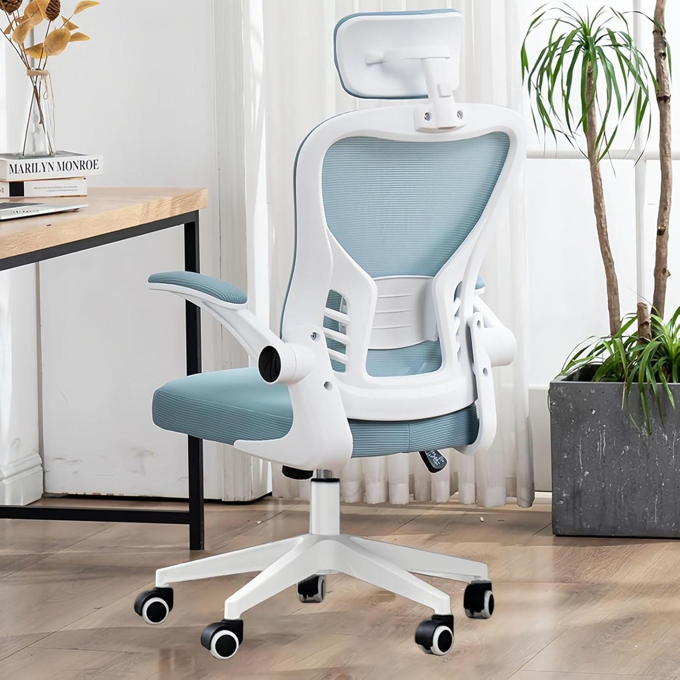 Office chairs white*blue - H0860 