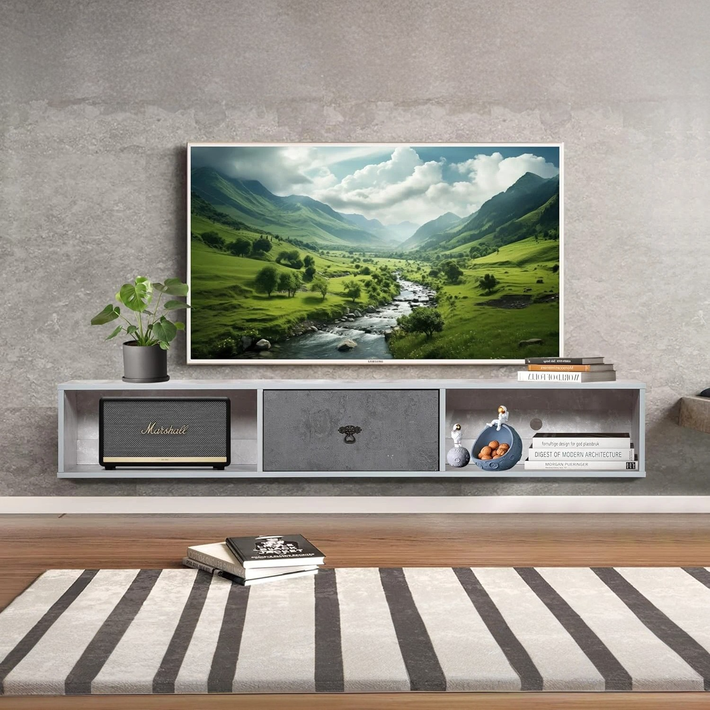 Grey Wooden TV Table - H0533