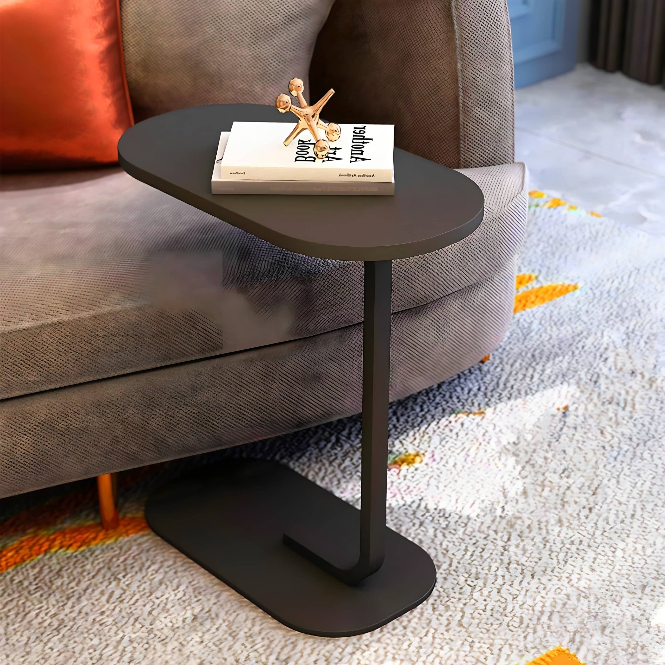 Metal and wood side table - H0459