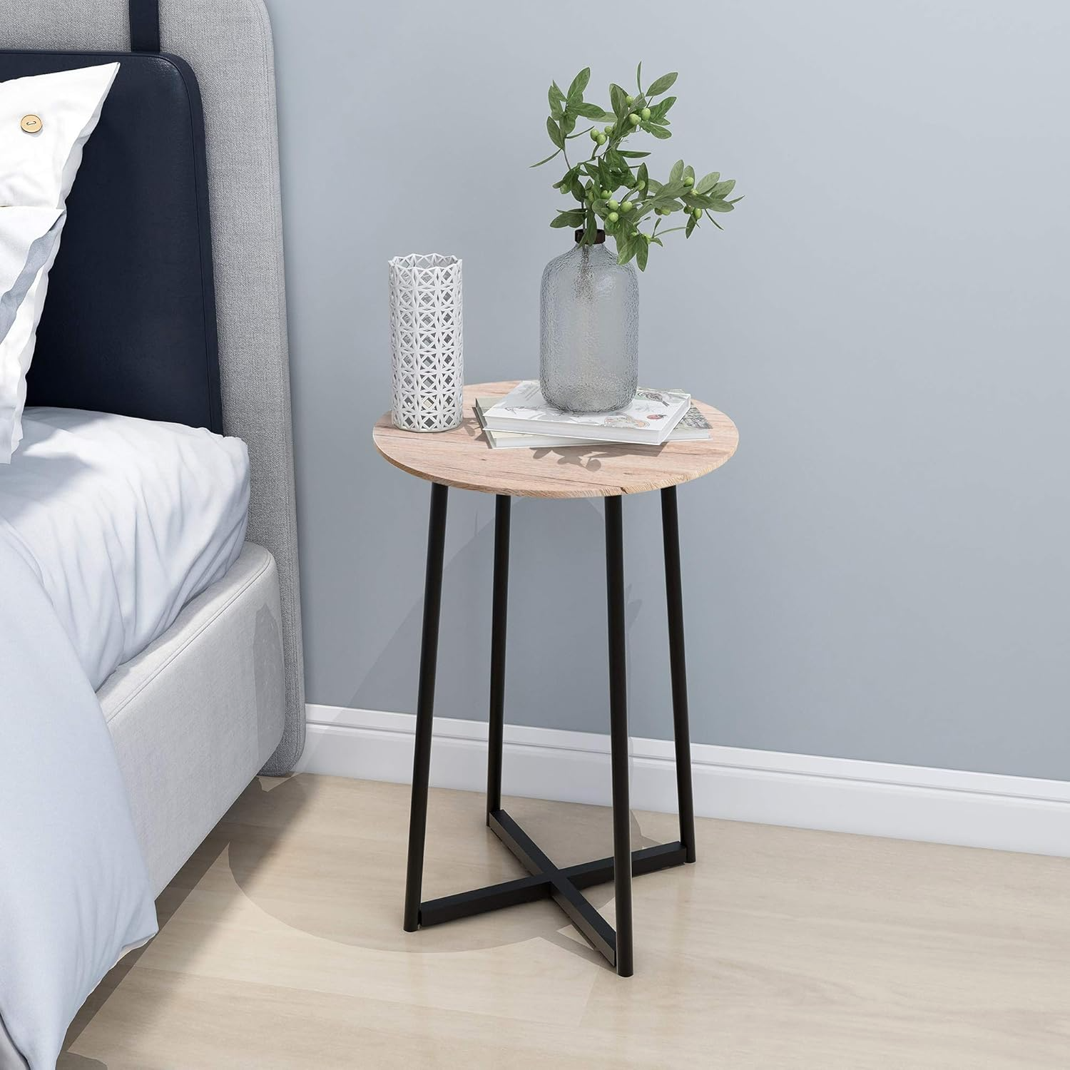 Black*Wooden Side Table - H0871