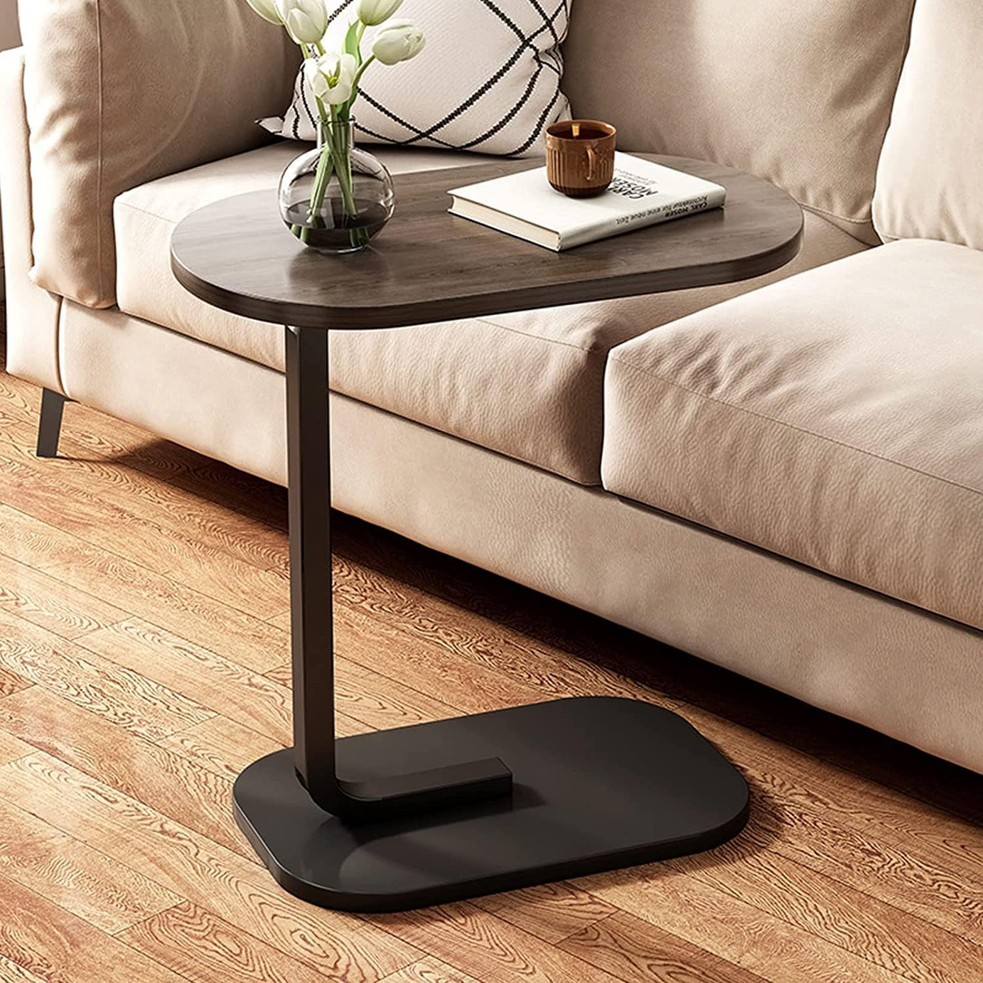 Metal and wood side table - H0462