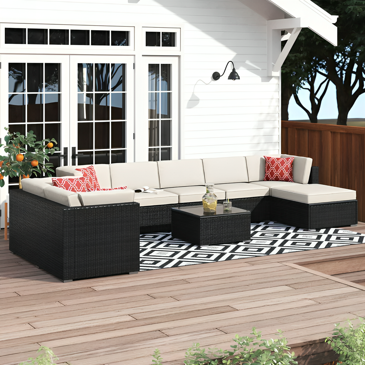 Metal and rattan outdoor set - OSR51