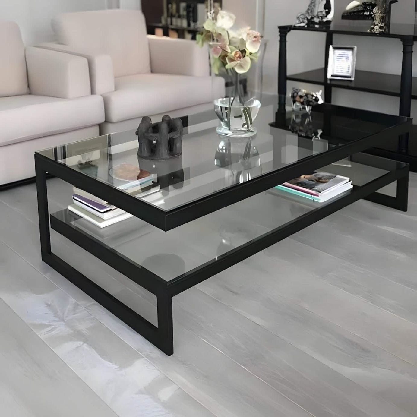 Coffee table with glass top - RON96