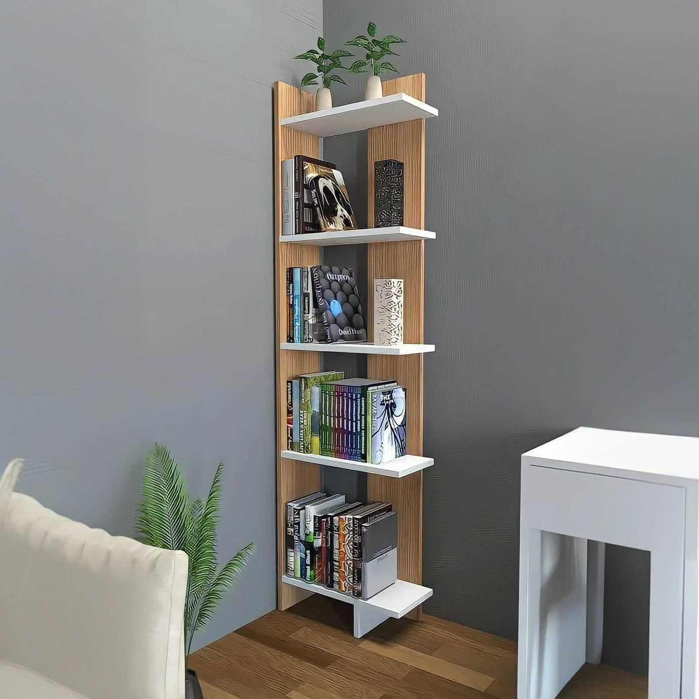 Natural Wood Shelving Unit - LEGA17