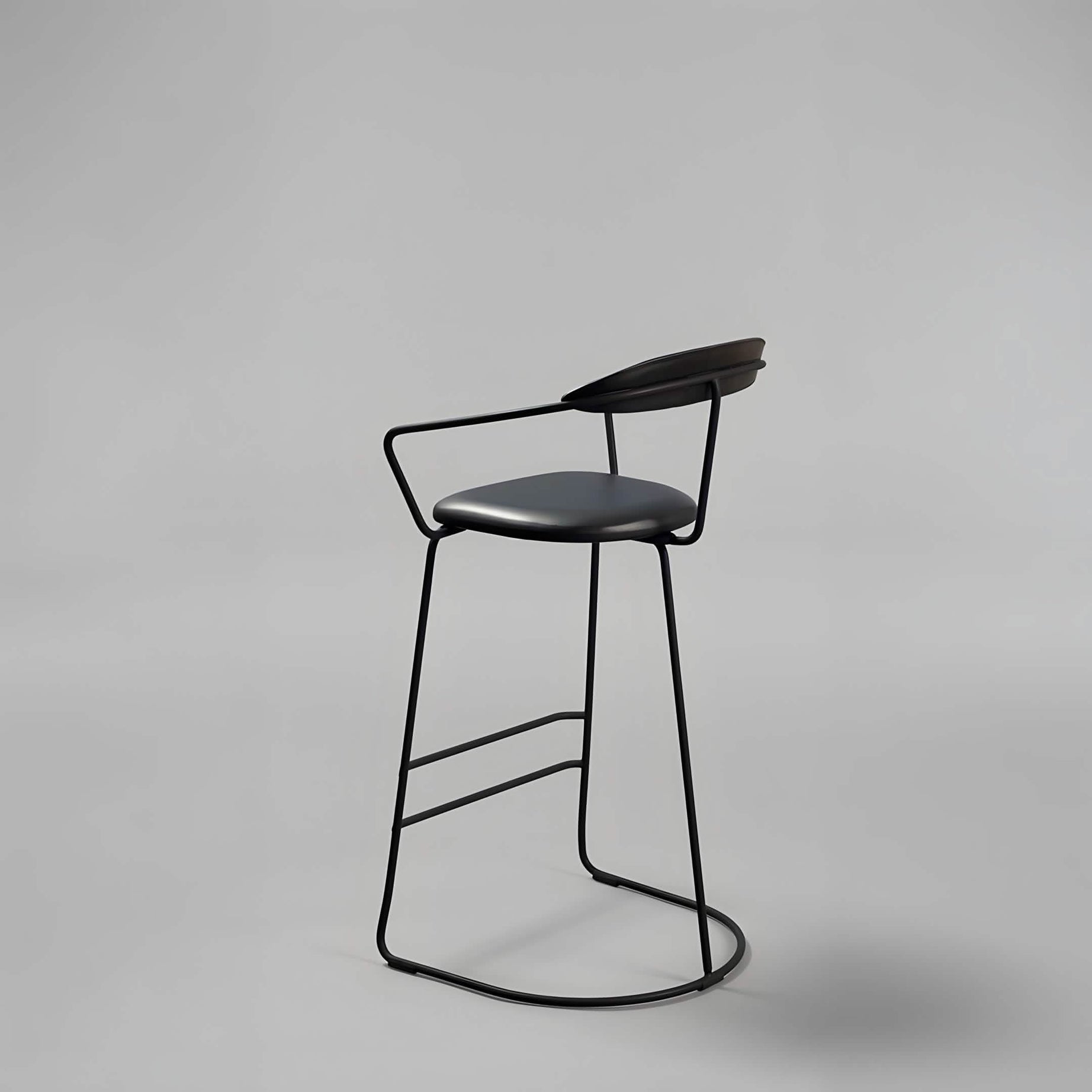 Metal and leather bar chair - RON143