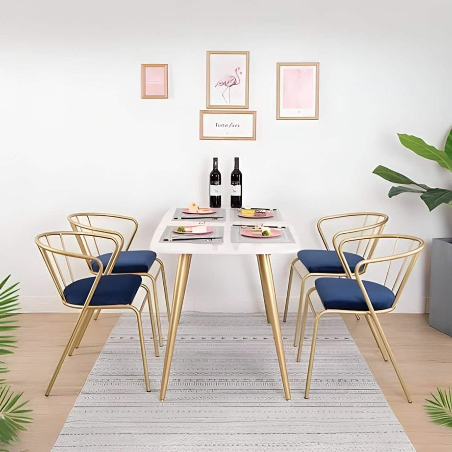 Metal and MDF dining table with 4 chairs - RON295