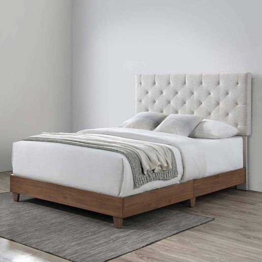 سرير بضهر كابتونيه مع قاعدة خشبية - MIG5-homznia