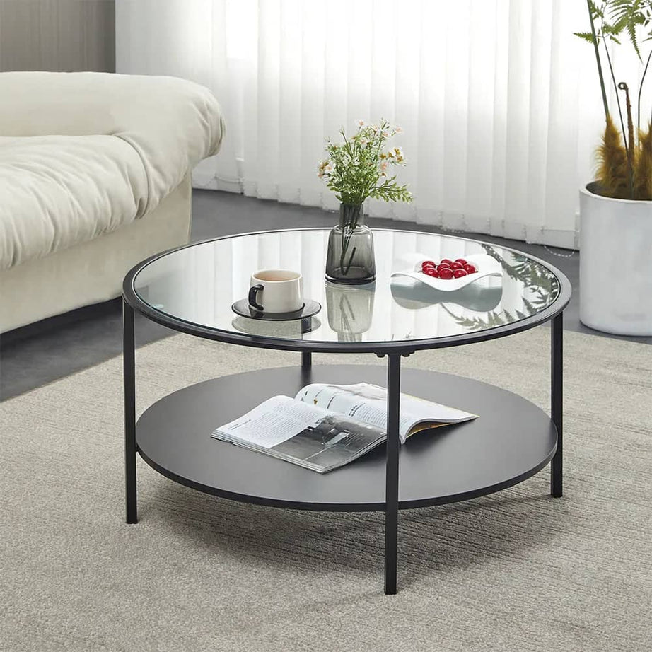 طاولة قهوة بسطح زجاج - STAR-homznia
