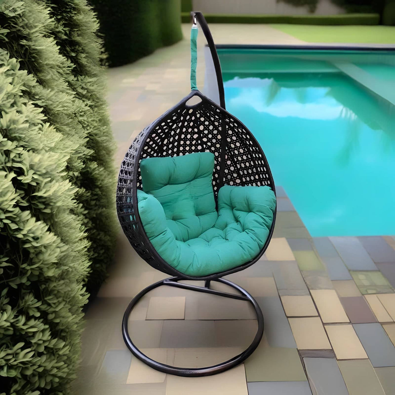 Metal and rattan swing - OSR18