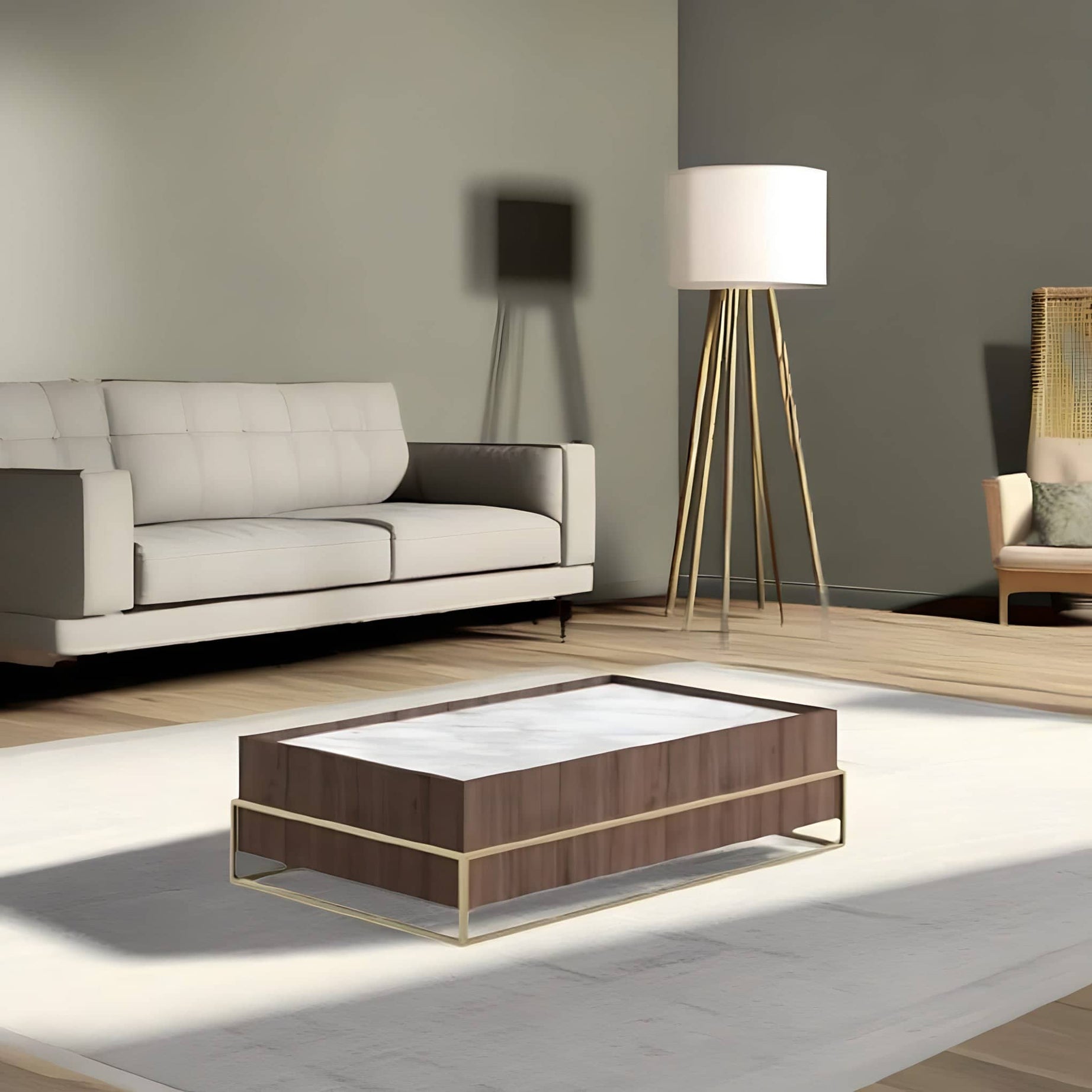 Brown and gold coffee table - GAN8