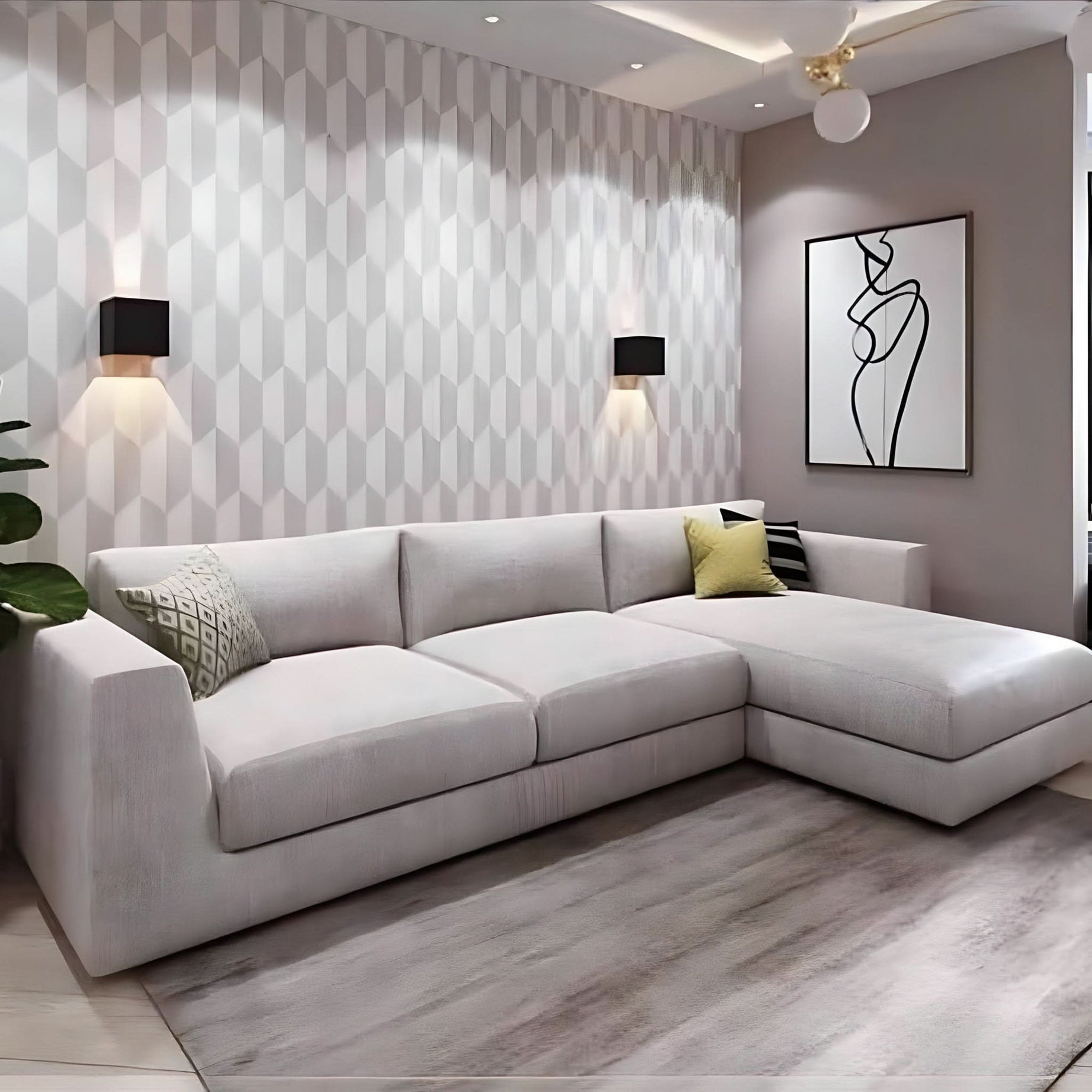 ركنة خشب طبيعي، 300*180*85*75 سم