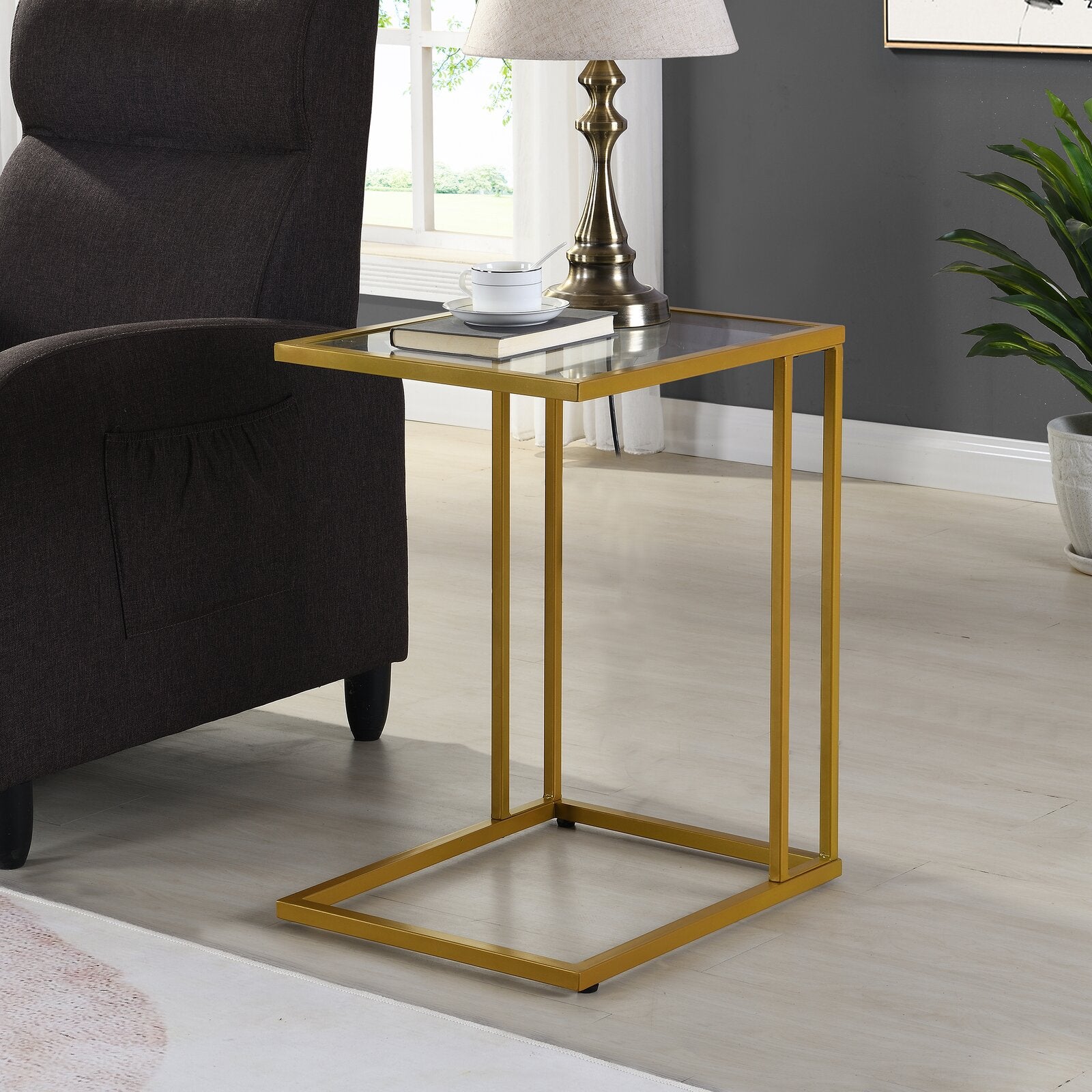 Side table with glass top - CH379