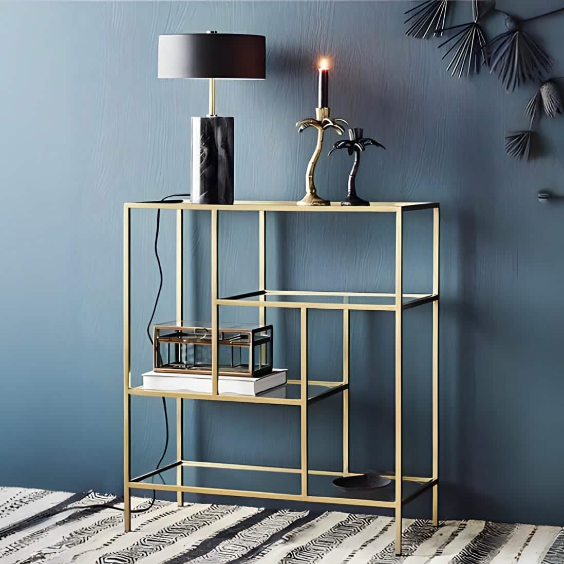 Metal and Glass Shelving Unit - RON25
