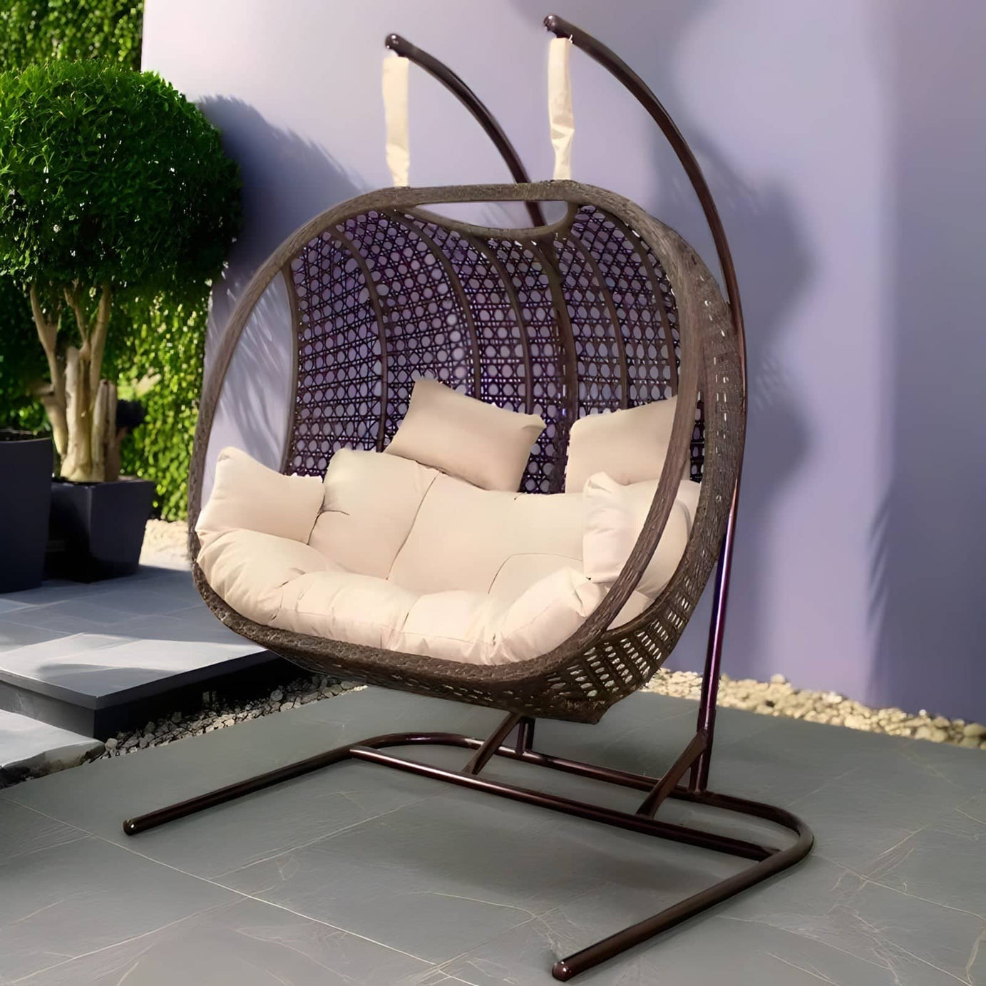 Rattan and iron swing - OSR20