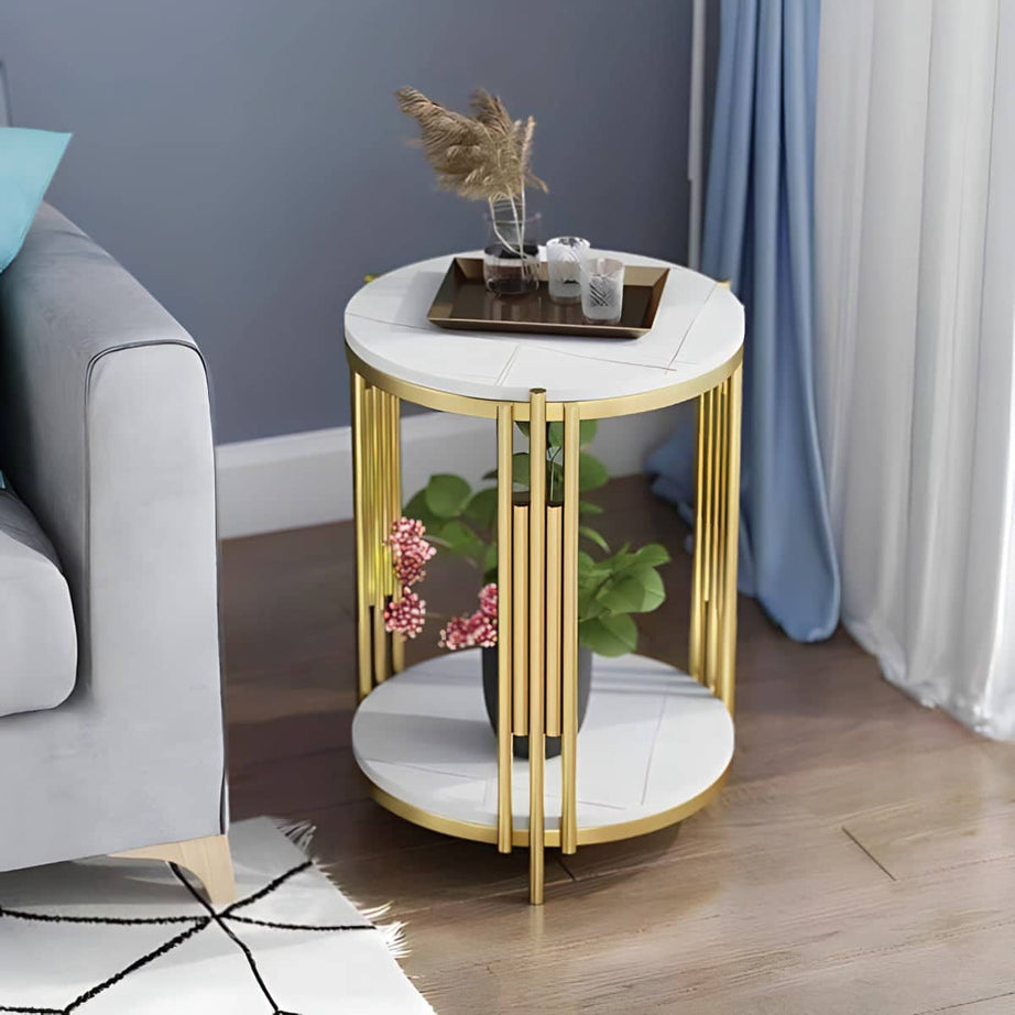 Metal and Marble Side Table - TIK53