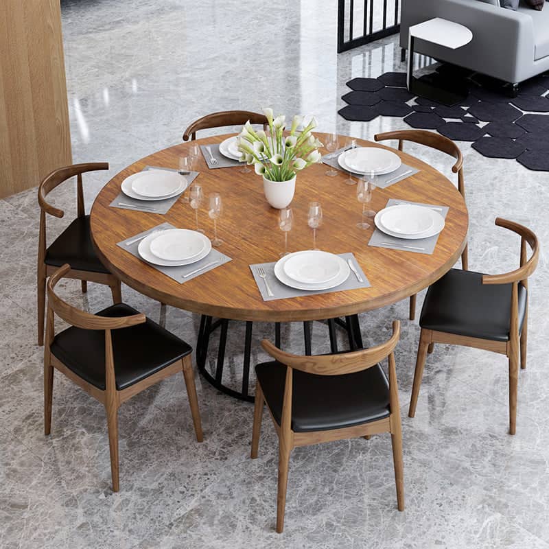 Round dining table on sale with rotating center