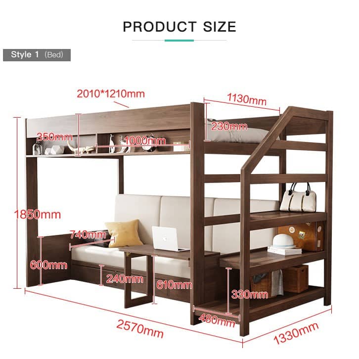 Double Bunk Bed With Simple Design Ks42 – Homznia