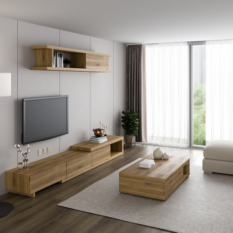 طقم طاولات بتصميم خشبي - FUR21-homznia