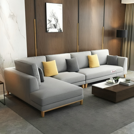كنب زاوية بقاعدة خشبية - PLC37-homznia