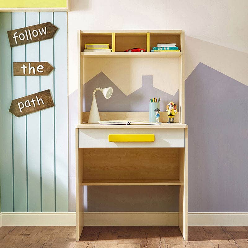 Study table with shelf and outlet chair