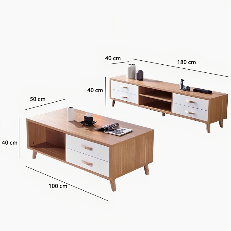 طاولتين بتصميم خشبي بسيط- FUR46-homznia