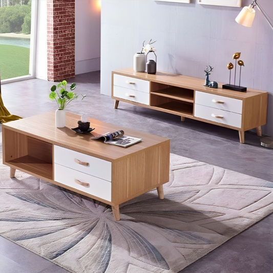 طاولتين بتصميم خشبي بسيط- FUR46